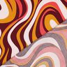 Katoensatijn Retro golven| Poppy Fabrics – bordeauxrood/currygeel,  thumbnail number 4