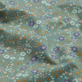 Katoenjersey Bosbloemenweide Digitaal printen – riet, 