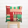 Decostof Half panama moderne vormen – jeneverbesgroen/donkerrood,  thumbnail number 10