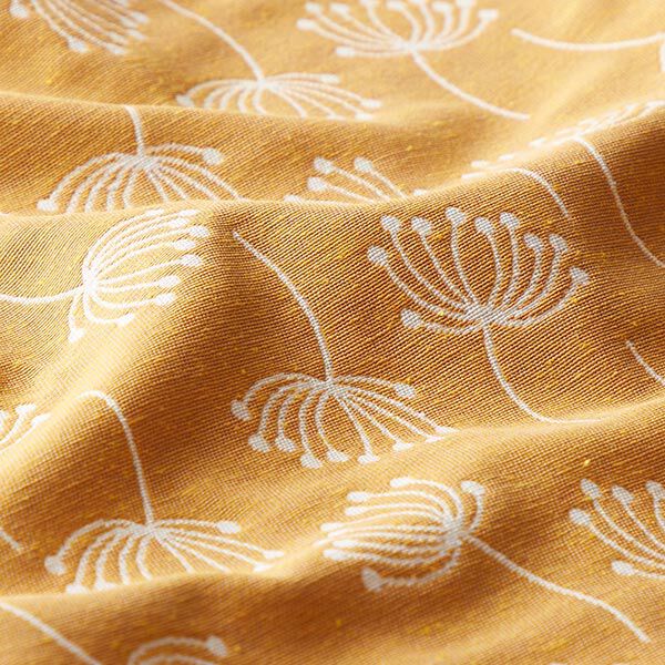 Meubelstof jacquard paardenbloemen – mosterd,  image number 2