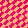 Softsweat golvende ruit| Poppy Fabrics – intens roze/perzik sinaasappel,  thumbnail number 1