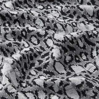 Breijacquard luipaardmotief – lichtgrijs, 