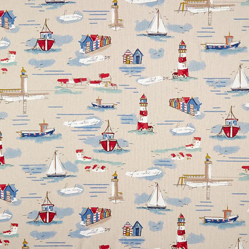 Decostof Half panama Boten – blauw/rood,  image number 1