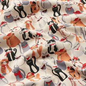 Decostof Half panama elegante katten – natuur/grijs, 