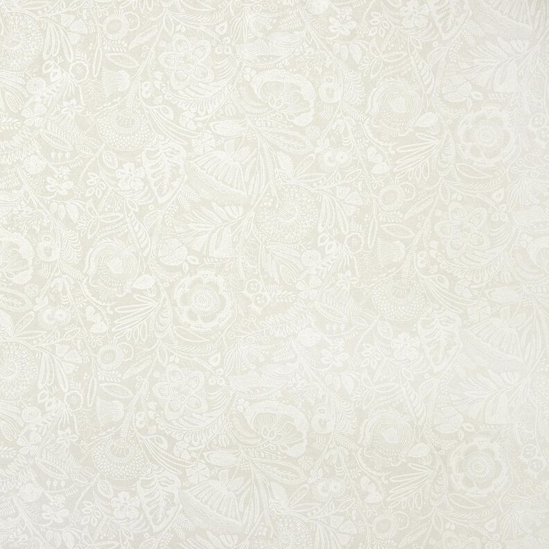 Decostof Half panama Gebloemde paisley – natuur/wit, image number 1