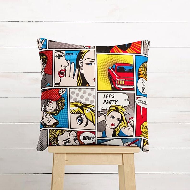 Decostof Half panama Comic Pop-Art – wit, image number 7