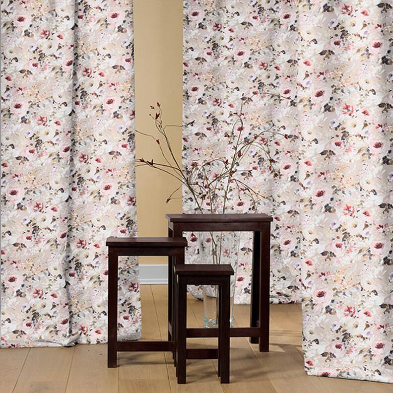 Panama decostof Floris – beige/roze, image number 5