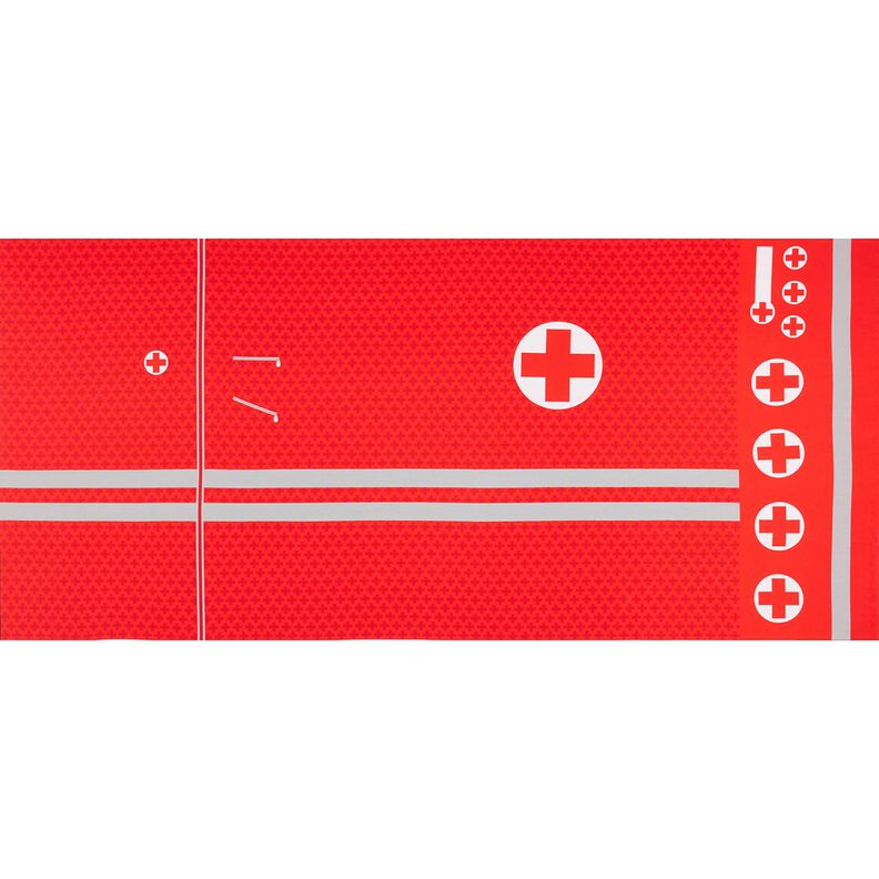 French Terry Panel Spoedarts zijn | Stoff&Liebe – rood/zilvergrijs,  image number 5