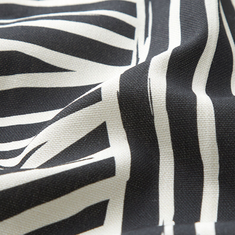 Decostof Half panama abstracte vormen – ivoor/zwart,  image number 2