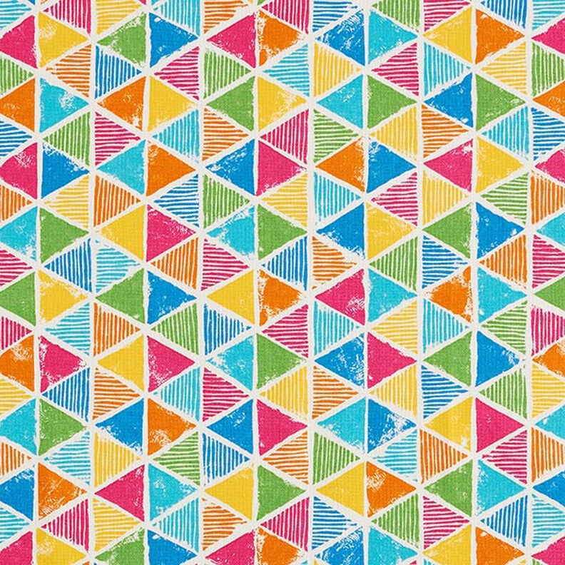 Decostof Half panama Kleurrijke driehoeken – wit,  image number 1