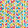 Decostof Half panama Kleurrijke driehoeken – wit,  thumbnail number 1