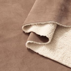 Velours met sherpa bonten achterkant – middelbruin, 