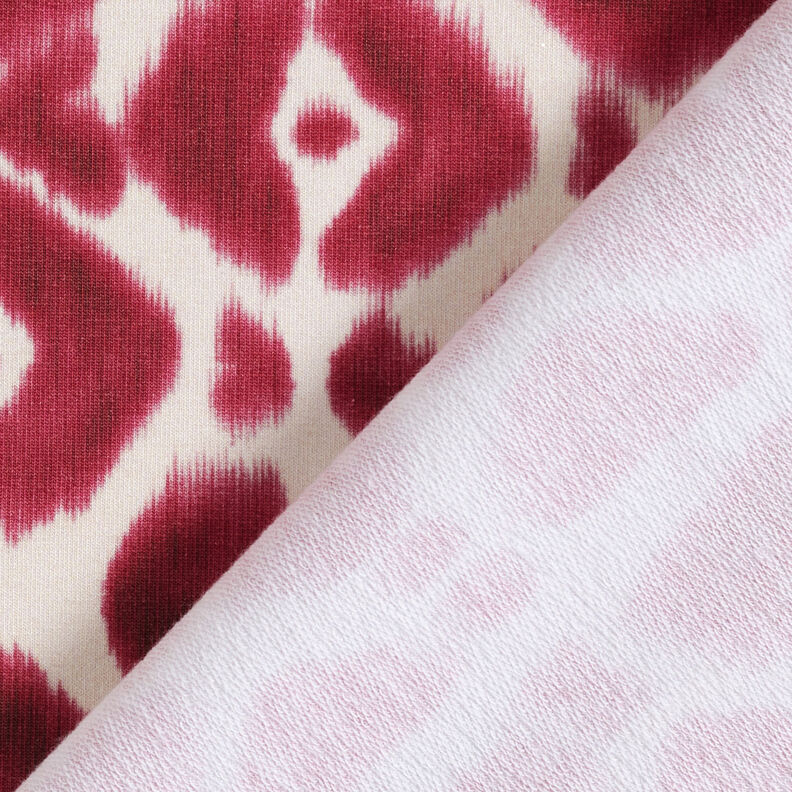 GOTS French Terry Batik luipaardpatroon | TCC x LOOKS by Wolfgang Joop – bessen/creme,  image number 6