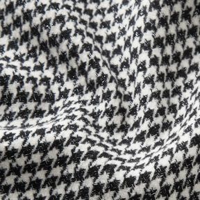Mantelstof Wolmix Glitter pied-de-poule – zwart/ecru, 
