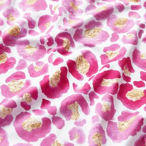 Katoenjersey Luipaard met gouden vlekken | Glitzerpüppi – wit/purper, 