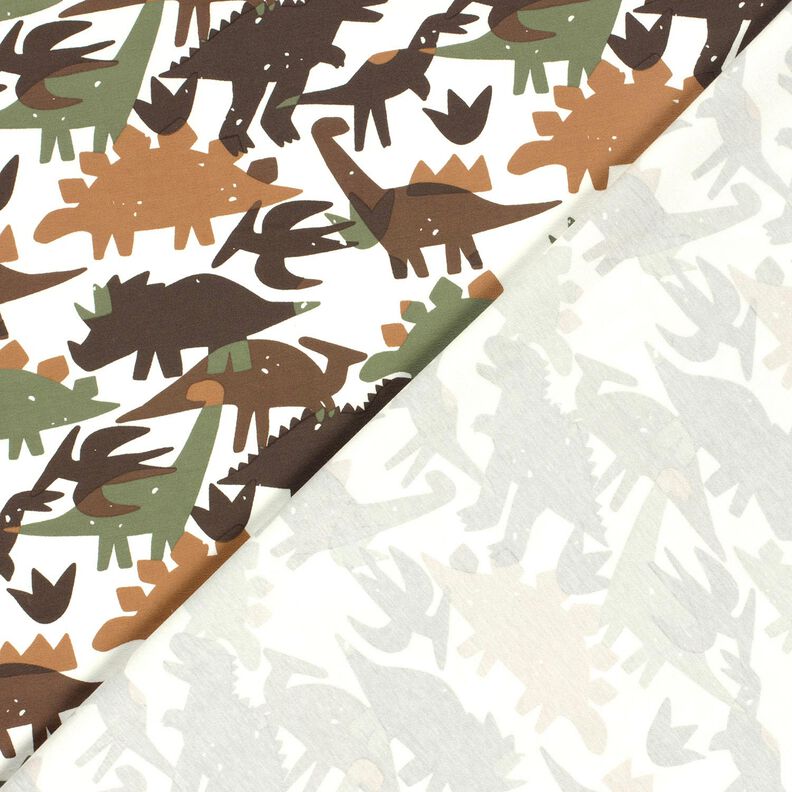 Katoenjersey Camouflage Dinosaur – ivoor/kastanjebruin, image number 4