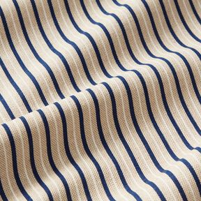 Decostof Half panama smalle maritieme strepen – natuur/marineblauw, 