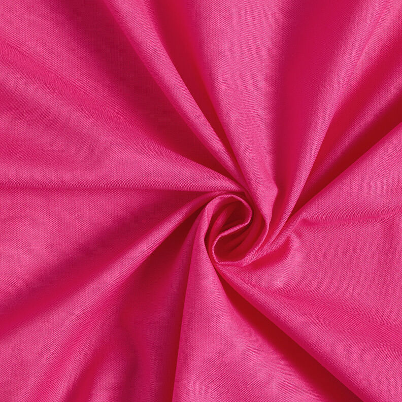 Katoenen stof Cretonne Effen – intens roze, image number 1
