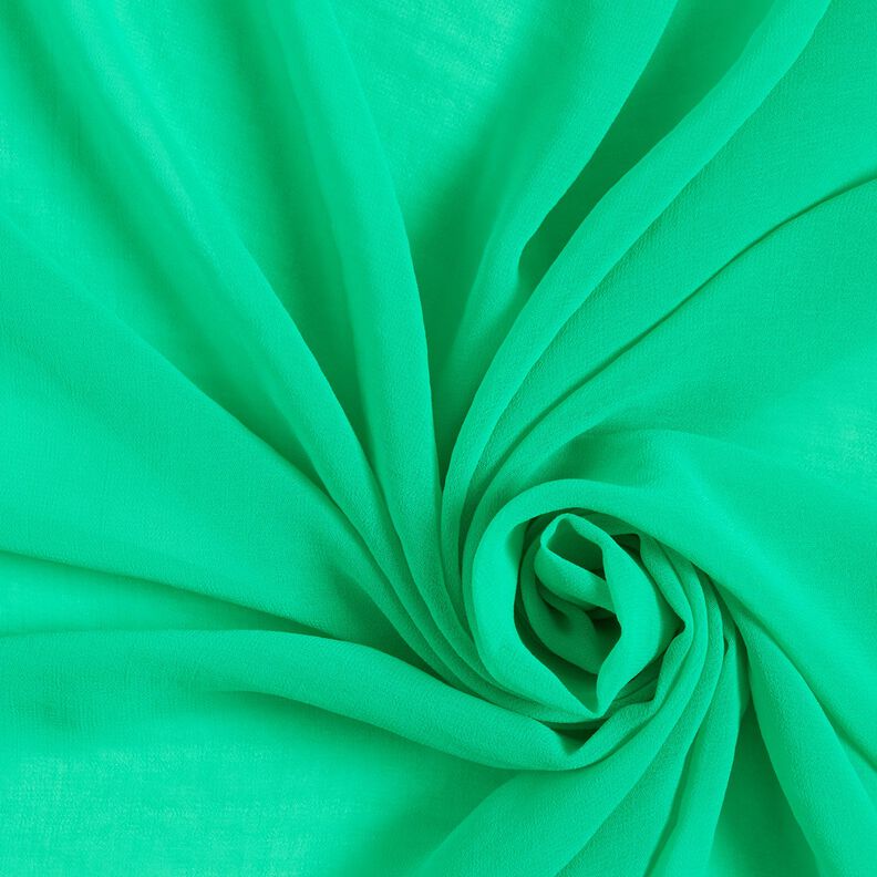 Crêpe chiffon Effen – smaragdgroen,  image number 1