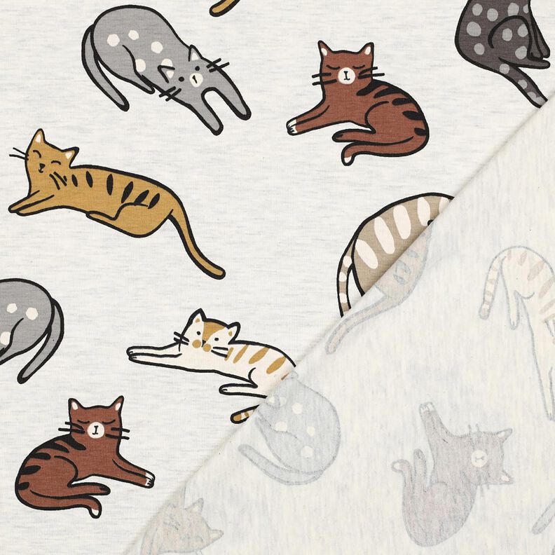 Katoenjersey Katten | Poppy Fabrics – natuur/bruin, image number 4