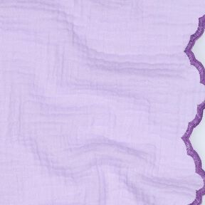 Mousseline/dubbel gehaakte stoffen dubbelzijdige gebogen rand  | Poppy Fabrics – lila/roodlila, 