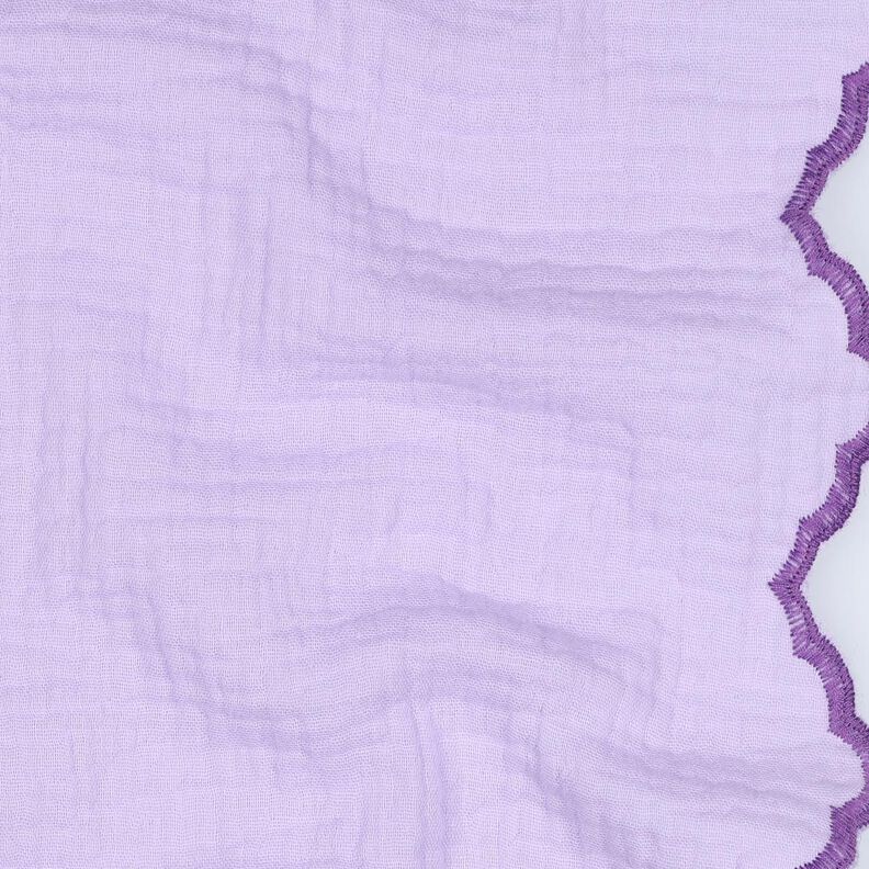 Mousseline/dubbel gehaakte stoffen dubbelzijdige gebogen rand  | Poppy Fabrics – lila/roodlila,  image number 2