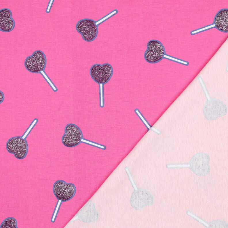 Katoenjersey Glitter hart lolly's | Poppy Fabrics – pink, image number 4