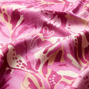 Crêpe satijn zeebloemen – druif/pastelviolet, 