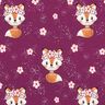 Katoenjersey Vos met bloemen | Glitzerpüppi – druif/perzik sinaasappel,  thumbnail number 1