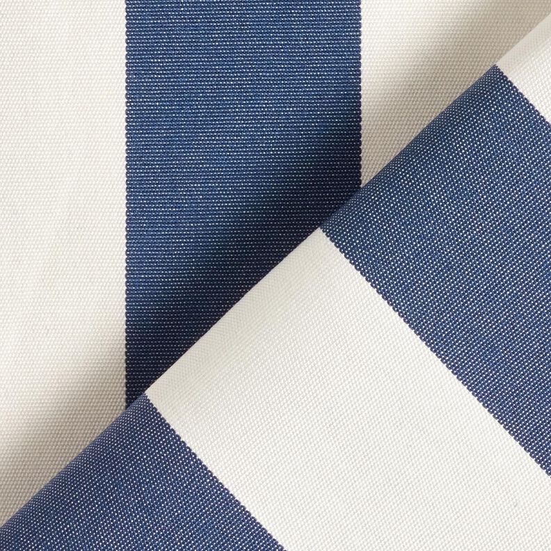 Outdoorstof Canvas Blokstrepen – indigo/ivoor,  image number 4