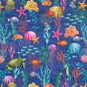 Decostof Half panama kleurrijke onderwaterwereld – marineblauw/turkoois,  thumbnail number 1