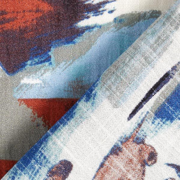 Jurk- en blousestof penseelstreken – aquablauw, image number 5