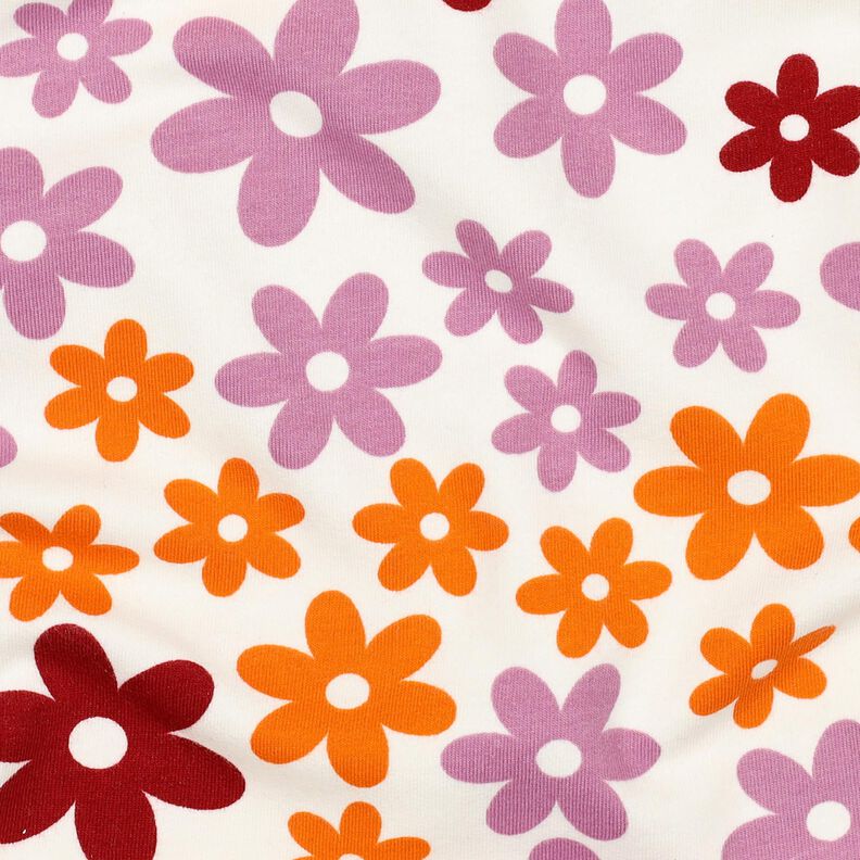 Knuffelsweat bonte bloemen | Poppy Fabrics – ecru, image number 2