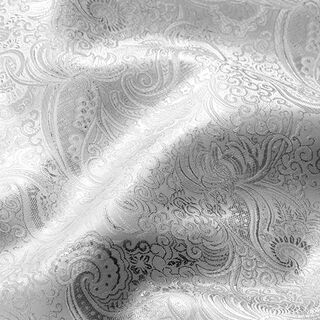 Kledingsjacquard metallic paisley – zilver metalen, 