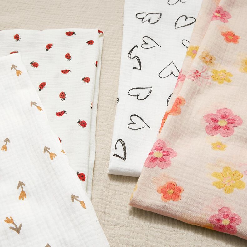 Mousseline/dubbel gehaakte stoffen Grote bloemen Digitaal printen – roos,  image number 5