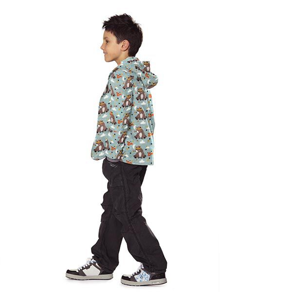 Wellnessfleece Doubleface Beer met veren – lichtgrijs/donkerbruin, image number 7