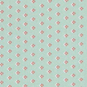 Katoenen stof Popeline Mini-spikes – licht mint/donker oudroze, 