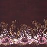 Katoenjersey Borduurstof Bloemen in gouden glitter | Glitzerpüppi – bordeauxrood/pastellila,  thumbnail number 1