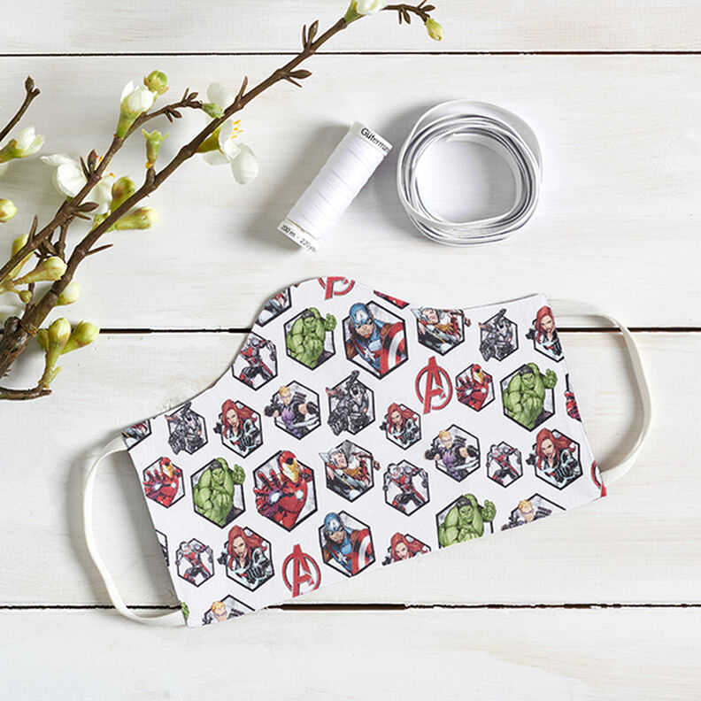 Cretonne Licentiestof Avengers motieftegels | Marvel – wit,  image number 9