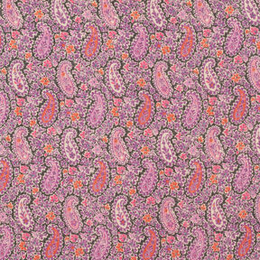 Crêpe chiffon Paisley – roodlila, 