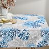 Katoenen stof Cretonne grote koralen – wit/blauw,  thumbnail number 6