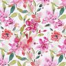 Viscosestof Aquarel lentebloemen – wit/pastelviolet,  thumbnail number 1