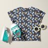 Katoenjersey Schattige bloemetjes – zwart blauw,  thumbnail number 5