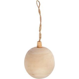 Houten bal om op te hangen, 6,4 cm, 
