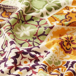 Viscosejersey boho tegels – natuur/groen, 