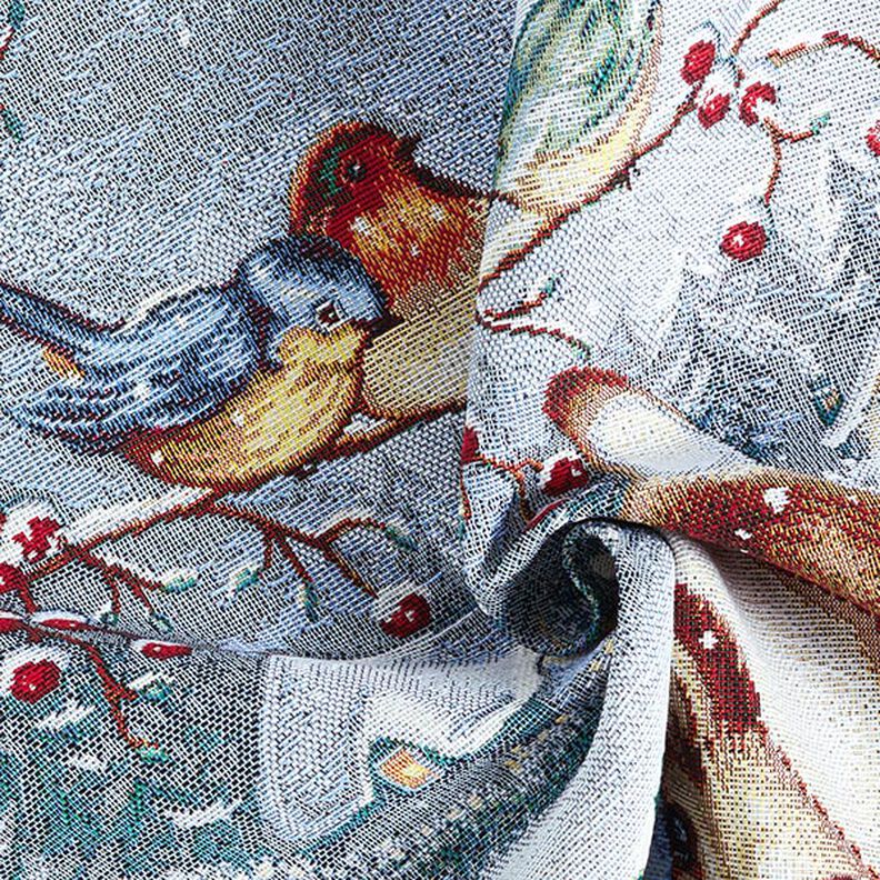 Decopaneel Gobelin Kat met geschenken – lichtblauw/karmijnrood, image number 3