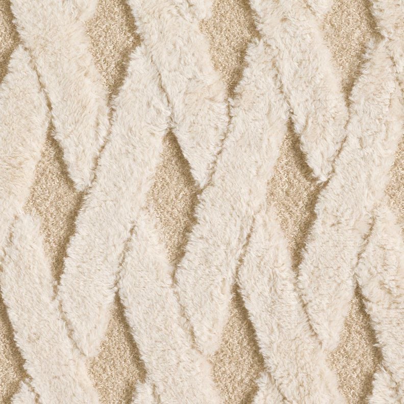 Nepbont Bouclé stof Ruiten – zand/natuur,  image number 5