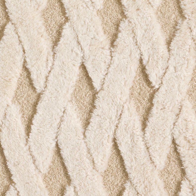 Nepbont Bouclé stof Ruiten – zand/natuur, image number 5