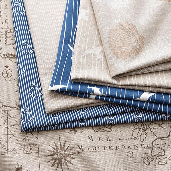 Decostof Half panama Anker – oceaanblauw/wit, image number 5
