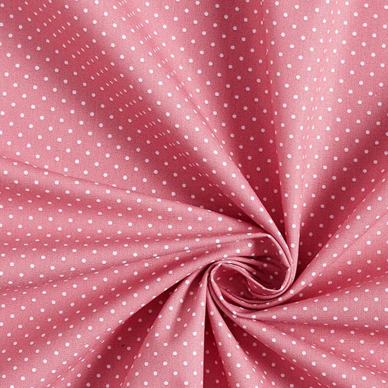 Katoenpopeline Kleine stippen – roze/wit,  image number 5